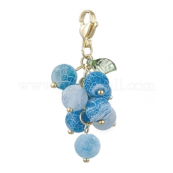 Подвески из натурального и окрашенного агата с кракле и бусинами&nbsp;HJEW-TA00157