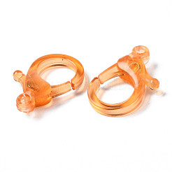 透明アクリルカニカン  オレンジ  25.5x18x6mm  穴：1.8mm&nbsp;TACR-T023-01A-10