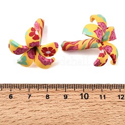 手作り樹脂粘土ビーズ  花  きいろ  22~26.5x26~32mm  穴：3mm&nbsp;PY-CBAA00E-01A
