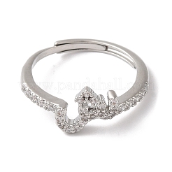 Стойка с покрытием из латуни с кубическим цирконием и арабскими буквами&nbsp;RJEW-S407-10P-12