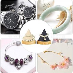 Деревянные конусообразные стенды для ожерелья/браслетов BDIS-FG0001-03