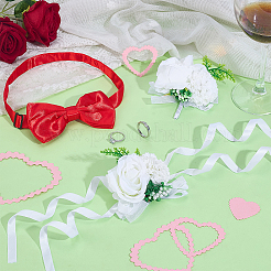 3шт. 3 стиля бутоньерка из искусственной розы из полиэстера и смолы&nbsp;AJEW-PH0061-75