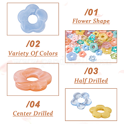 120 шт. 15 стильных прозрачных и непрозрачных акриловых бусинок OACR-BT0001-03