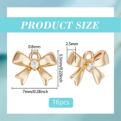 16шт латунные подвески из кубического циркония с микро-паве&nbsp;KK-BC0014-45D