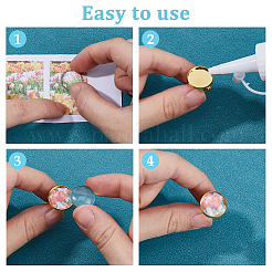 DIY-Kits zur Herstellung blanker Manschettenknöpfe aus Messing mit Kuppel&nbsp;FIND-DC0006-76