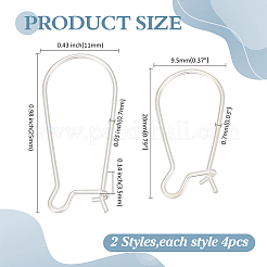 8 шт. 2 стиля 925 серьги-кольца из стерлингового серебра STER-ME0001-20