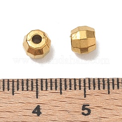 304ステンレススチールビーズ  多面カット  バレル  イオンプレーティング（ip）  18KGP本金メッキ  6x5mm  穴：1.9mm&nbsp;SA-CBA740F-33G