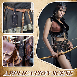 Средневековые поясные сумки из искусственной кожи с заклепками из сплава&nbsp;AJEW-WH0678-30B