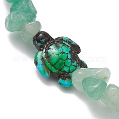 Braccialetti elastici con perline di avventurina verde naturale&nbsp;BJEW-JB11245-05