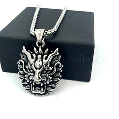 Винтажный панк-кулон в виде головы дракона из нержавеющей стали 304 для мужчин.&nbsp;WI9275