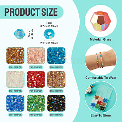 18 brin de perles de verre transparentes plaquées couleur AB&nbsp;GLAA-TA0004-44