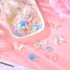 40 шт. 8 вида непрозрачных и прозрачных бусин из ацетата целлюлозы&nbsp;RESI-TA0003-51