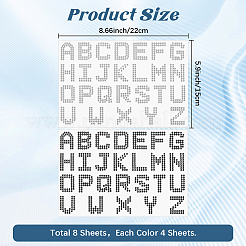 8 Blatt 2 Stil Buchstaben a ~ z Acryl Hotfix Strass&nbsp;DIY-CP0012-54A