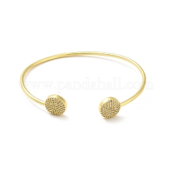 Прозрачный кубический цирконий плоский круглый открытый браслет-манжета&nbsp;BJEW-M231-02G