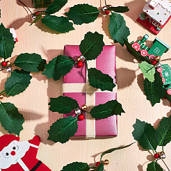 45 шт. искусственные листья падуба из пенопласта и ткани&nbsp;AJEW-SC0031-52A