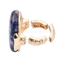 Anelli elastici da dito in avventurina sintetica blu&nbsp;RJEW-N055-01A