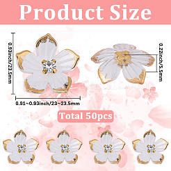 50 pieza de tapas de abalorios de flores de sakura de resina transparente&nbsp;RESI-SC0006-97