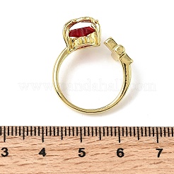 Стеклянные манжеты с открытыми кольцами&nbsp;RJEW-P178-01E-G