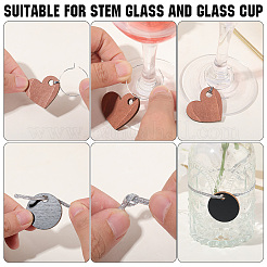 24 шт. 3 стиля фанерное деревянное кольцо для этикетки на бокал для вина&nbsp;FIND-WH20050-005