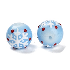 Рождественская тема выпечка расписные стеклянные бусины LAMP-I028-08