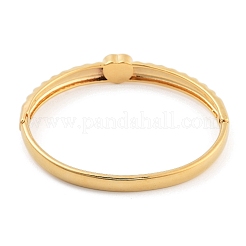 Ионное покрытие (ip) 304 нержавеющая сталь кристалл горный хрусталь браслеты на петлях в форме сердца для женщин BJEW-Z068-02G-01