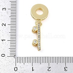 Реечное покрытие латунь микро паве кубический цирконий европейские подвески с подвесками KK-P287-20G