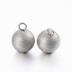 変色しにくい304ステンレススチールチャーム  テクスチャ  艶消し  ラウンド  ステンレス鋼色  11x8mm  穴：2mm&nbsp;STAS-H394-14P