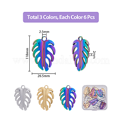 18 шт. подвески из нержавеющей стали 201 двух цветов&nbsp;STAS-DC0013-84