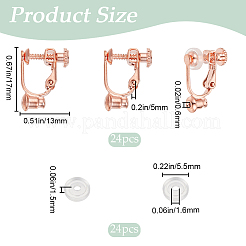 24 шт. латунный винт на зажимах для сережек KK-SP0001-20RG