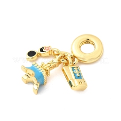 Латунь микропаве прозрачный кубический цирконий европейские подвески с подвесками KK-F904-03C-G