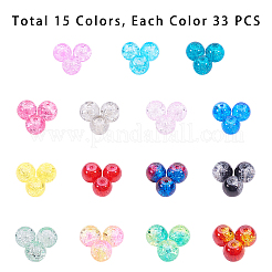Perle di vetro craquelé di 15 colore&nbsp;CCG-PH0003-03