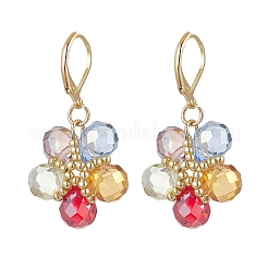 Стеклянные бусины цветы серьги-гвоздики EJEW-MZ00427-02