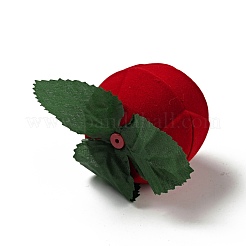 Флокированные пластиковые коробки для колец с розами CON-C015-01B