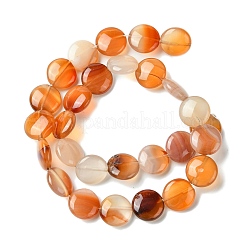 Плоские круглые драгоценный камень натуральный красный агат камень бисер пряди&nbsp;G-S110-14mm-03