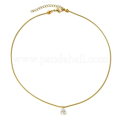 Колье с подвесками из латуни с кубическим цирконием NJEW-JN04919