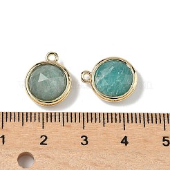 Плоские круглые подвески из натурального амазонита G-U028-03G-04