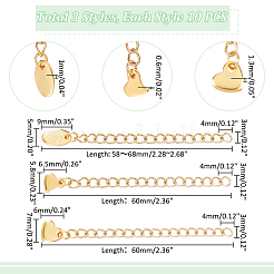 30 шт. 3-х стильный удлинитель цепи из нержавеющей стали 304&nbsp;STAS-UN0054-66