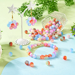 120 шт. 8-цветные матовые и градиентные непрозрачные смоляные бусины&nbsp;RESI-TA0003-85