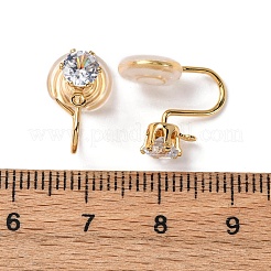 Фурнитура для ушей из латуни с микропаве из кубического циркония&nbsp;LS-KK-F898-15D-G