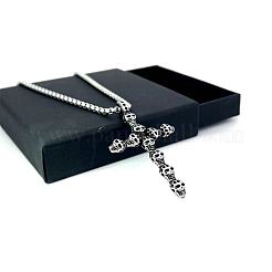 Ожерелья из нержавеющей стали с готической подвеской в виде черепа и креста для мужчин KM5032