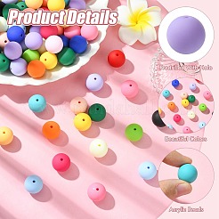 Прорезиненные стиль непрозрачной акриловые бусины&nbsp;MACR-CJC0009-02A