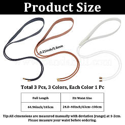 3 Stück 3 Farben Schleife PU-Leder Wickel-Taillenbänder&nbsp;AJEW-CL0003-46