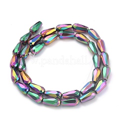 Fili di perline di ematite sintetica non magnetica placca arcobaleno&nbsp;G-B014-01