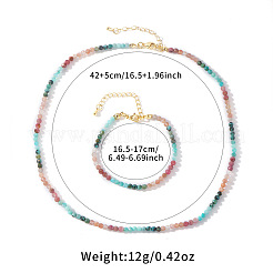 Комплект браслетов и ожерелий из натуральных камней для женщин DW2258