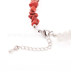 Браслеты из бисера из натуральных драгоценных камней chakra Chips AJEW-AN00390