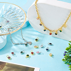 14 шт. 14-х цветные латунные подвески с кубическим цирконием&nbsp;KK-TA0002-08