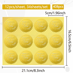 34 Blatt selbstklebende Aufkleber mit Goldfolienprägung&nbsp;DIY-WH0509-057