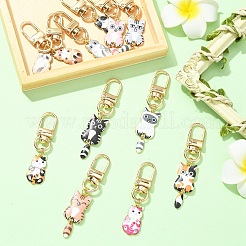 12 pendentif décoratif en forme de chat&nbsp;HJEW-YW00486