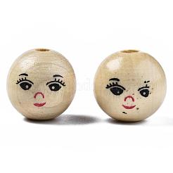 Печатные бусы из натурального дерева WOOD-S055-39A-01