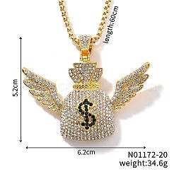 Ожерелье из сплава с подвеской в виде крылатого денежного мешка MD3675-1